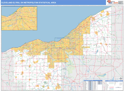 Cleveland-Elyria Metro Area Digital Map Basic Style